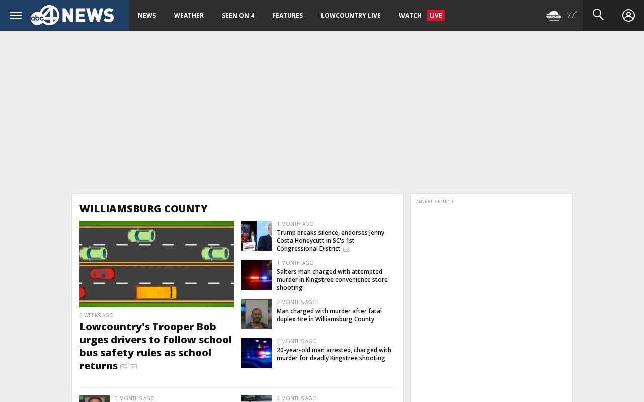 ABC News 4 Williamsburg County local news section