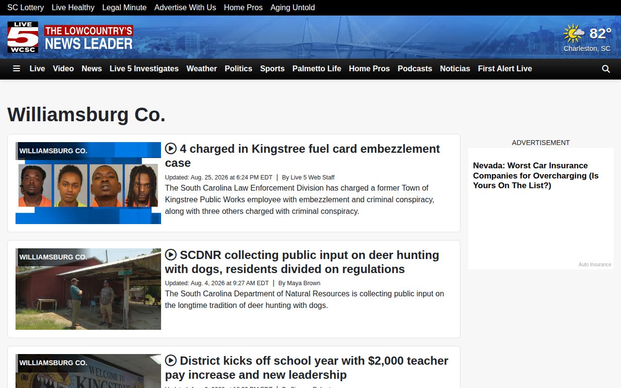 Live 5 News Williamsburg County editorial news section