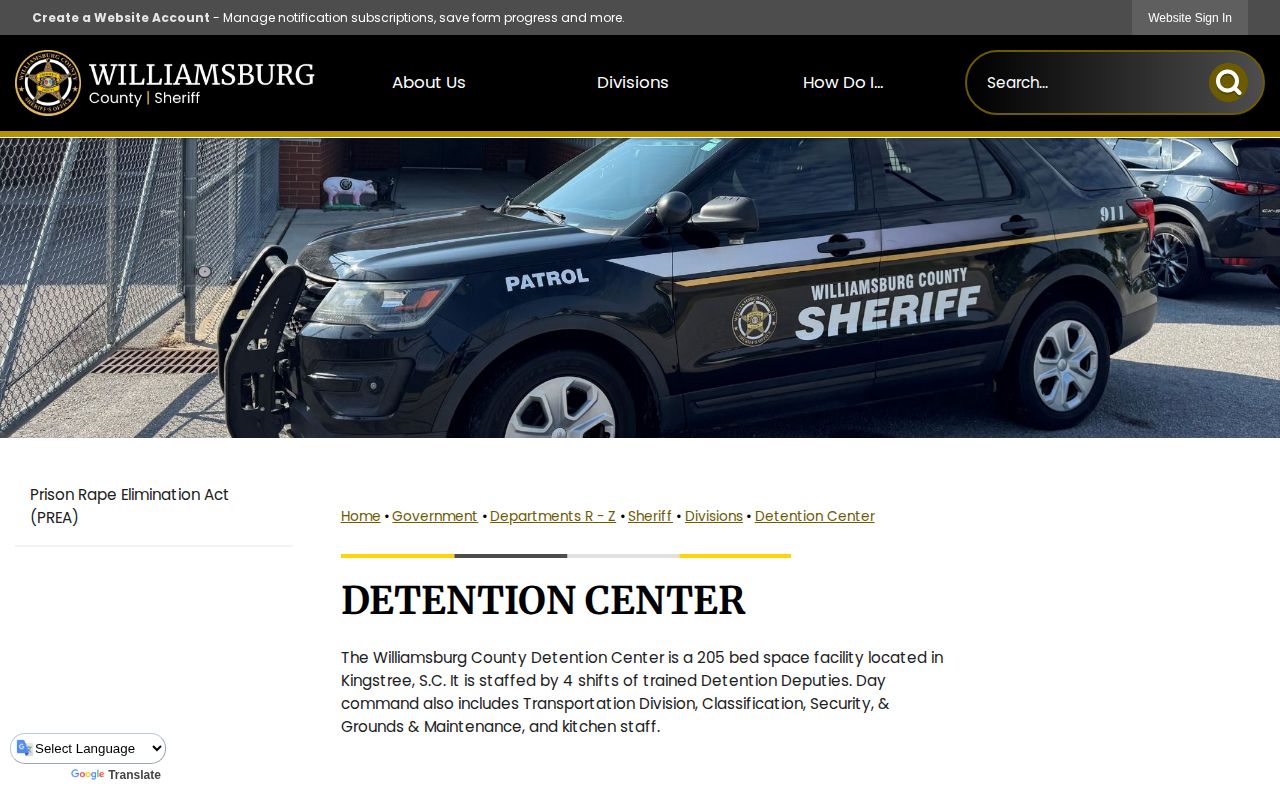 Williamsburg County Detention Center custody-record source